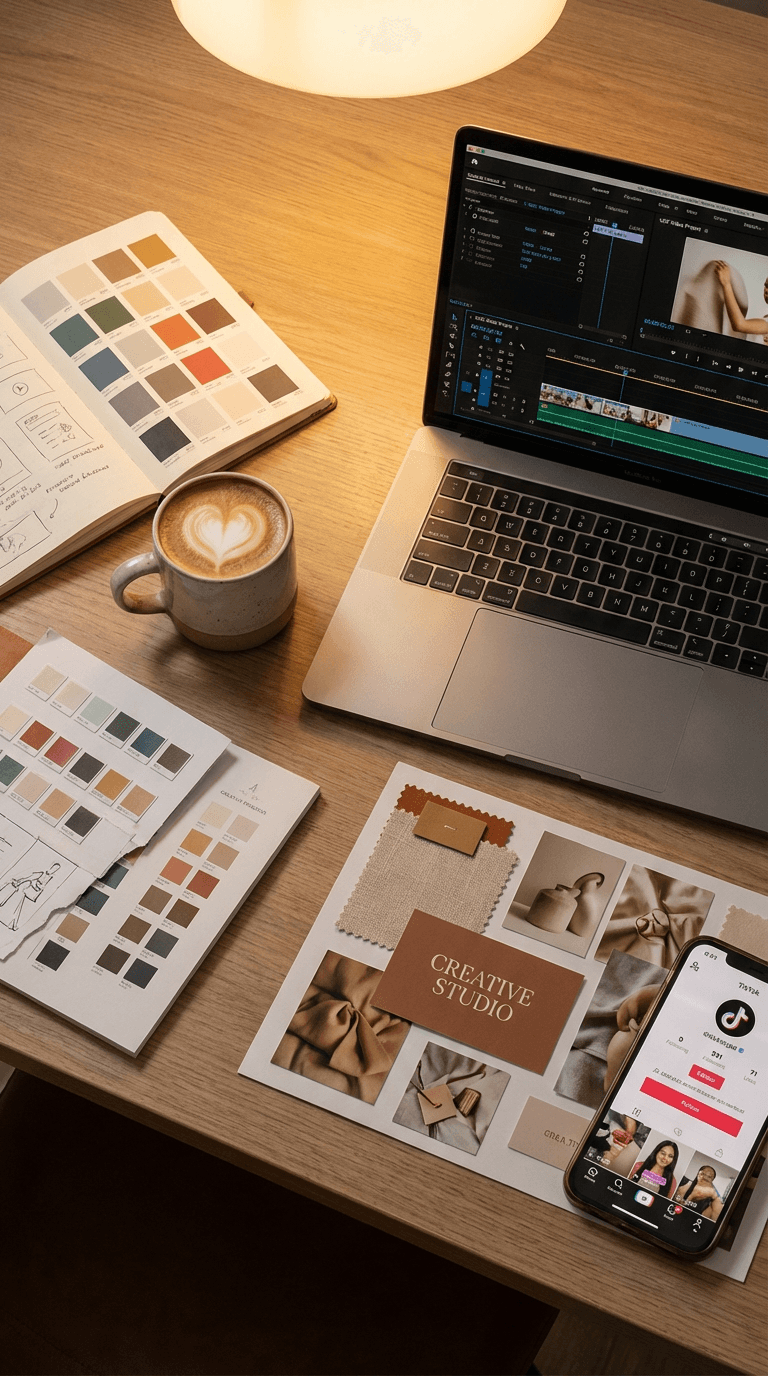 Creative workspace with video editing tools