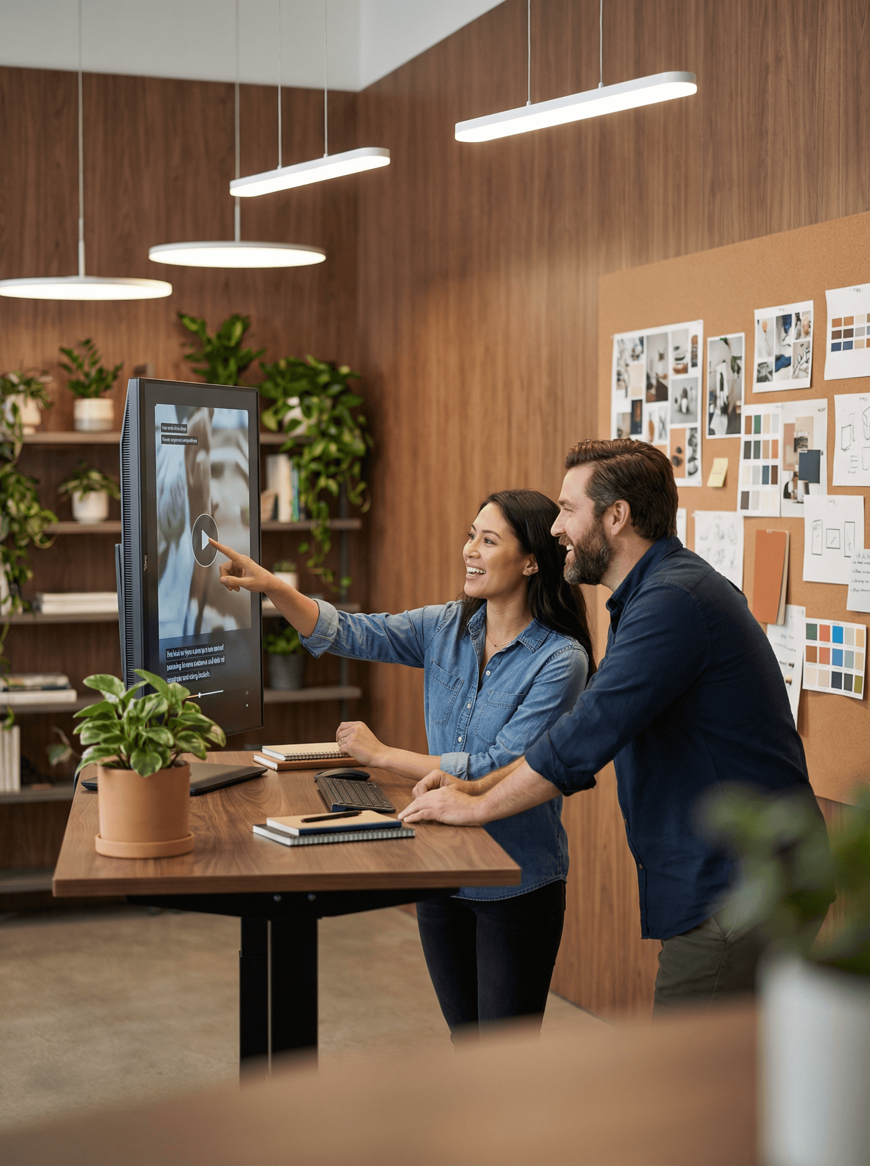 Creative professionals collaborating on video ads